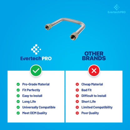 PLB5RA13A0014 EvertechPRO Stainless Steel Flexible Gas Line 1/2 Inch OD, 3/8 ID x 14 Inch Length, Universal Fit, Durable and Easy Installation, Corrugated Flexible Design