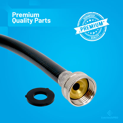 PLB83661204 EvertechPRO Washing Machine Hoses - 12 Inch Y Mixer Hose for Washing Machine - Two 3/4 Female and One 3/4 Male Fittings - 2 Heavy Duty Flexible Rubber - Hot & Cold Water