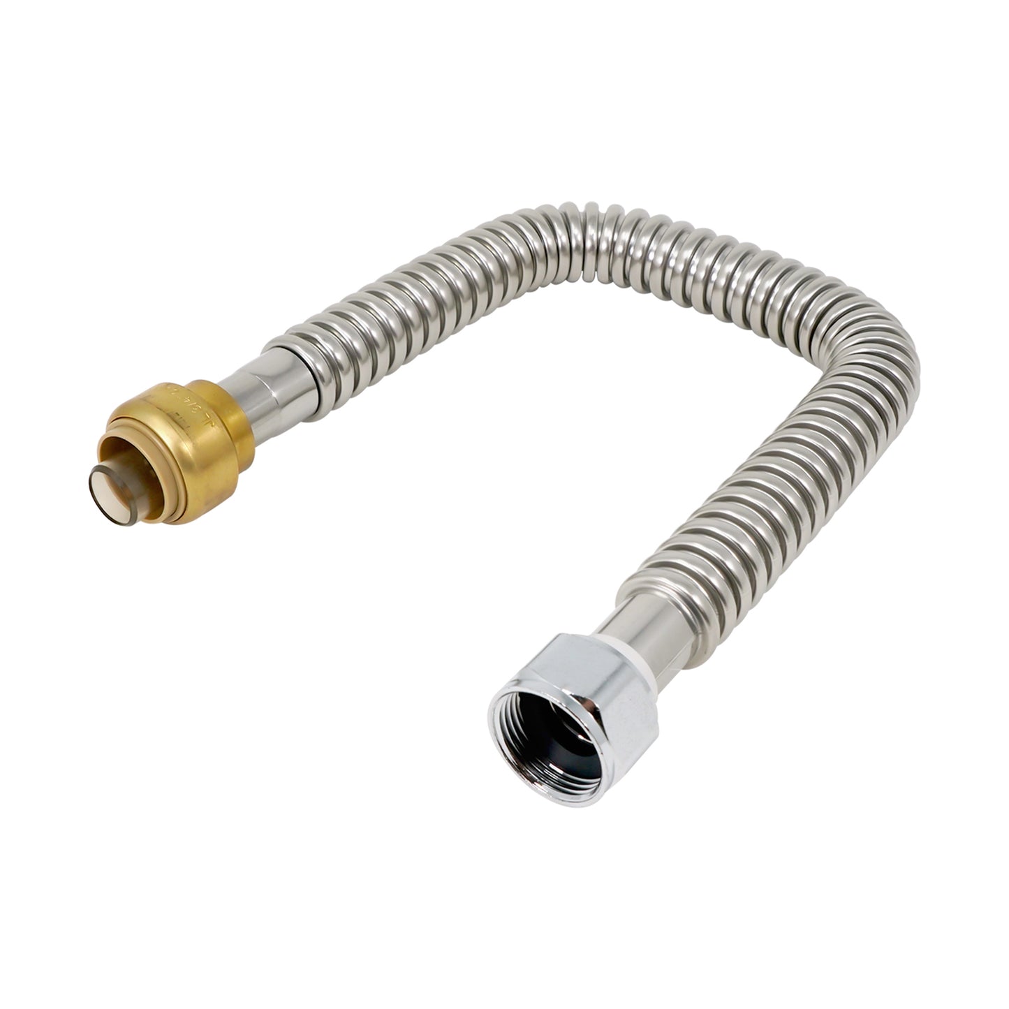 PLB86051803 EvertechPRO Water Heater Hose, Water Softener Hose, Water Pipe Connector - 3/4 Push Fit x 3/4 FIP x 18 Inch, Universal, Corrugated Design, Durable, Easy Installation, Flexible