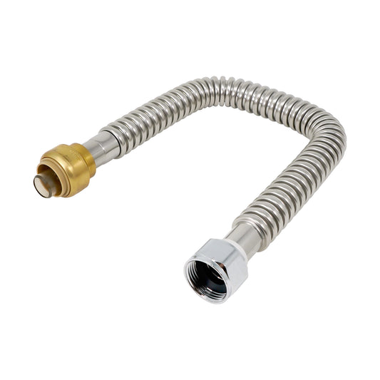 PLB86051803 EvertechPRO Water Heater Hose, Water Softener Hose, Water Pipe Connector - 3/4 Push Fit x 3/4 FIP x 18 Inch, Universal, Corrugated Design, Durable, Easy Installation, Flexible
