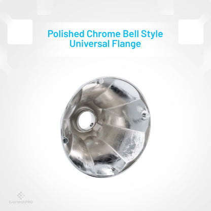 PLBD52001 EvertechPRO Chrome Plated Zinc Escutcheons Flanges, Universal Fit Plumbing Cover Plates, Durable Escutcheon Plate, No Thread, Easy Installation, Dimensions: 1-11/16 inch Height, 9/19 inch ID x 2-13/16 inch OD