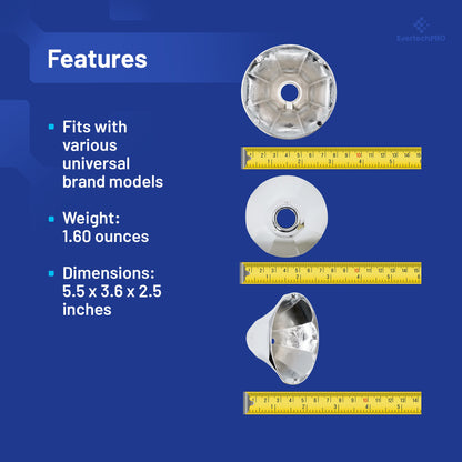 PLBD52001 EvertechPRO Chrome Plated Zinc Escutcheons Flanges, Universal Fit Plumbing Cover Plates, Durable Escutcheon Plate, No Thread, Easy Installation, Dimensions: 1-11/16 inch Height, 9/19 inch ID x 2-13/16 inch OD