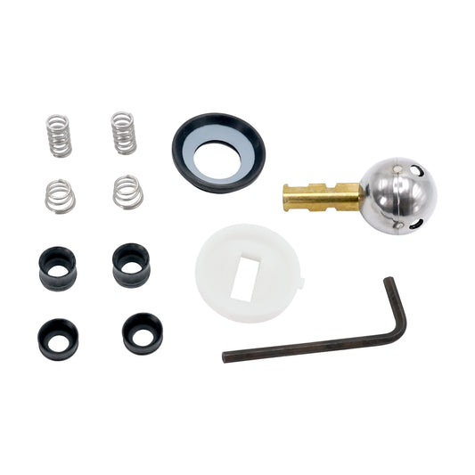 Faucet Repair Kit - Stainless Steel Ball, compatible with Delta Kitchen Faucet Cartridge, Tooling Replacement Cam, White Slot Hole and Black Parts, Allen Key, 4 Pcs Seal Kits, 4 Springs, fits Delta Faucet Parts - All-in-One Set for Easy Installation