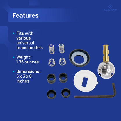 Faucet Repair Kit - Stainless Steel Ball, compatible with Delta Kitchen Faucet Cartridge, Tooling Replacement Cam, White Slot Hole and Black Parts, Allen Key, 4 Pcs Seal Kits, 4 Springs, fits Delta Faucet Parts - All-in-One Set for Easy Installation
