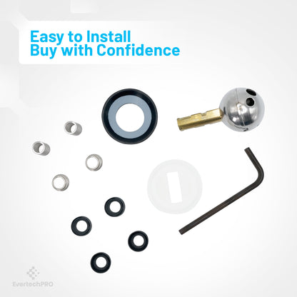 Faucet Repair Kit - Stainless Steel Ball, compatible with Delta Kitchen Faucet Cartridge, Tooling Replacement Cam, White Slot Hole and Black Parts, Allen Key, 4 Pcs Seal Kits, 4 Springs, fits Delta Faucet Parts - All-in-One Set for Easy Installation