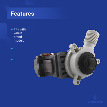 EvertechPRO W10276397 Washer Pump Water Replacement for Whirlpool WPW10276397 WPW10276397VP