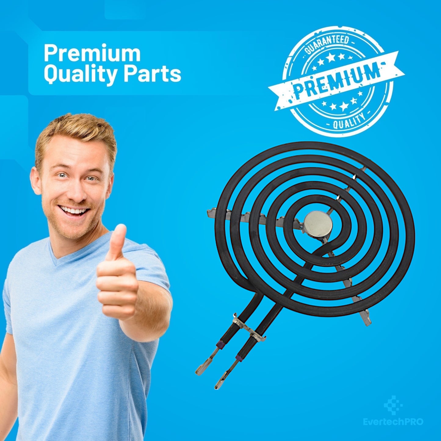 EVERTECHPRO WB30M1 6-Inch Surface Burner Element - Compatible with GE, Hotpoint, and Kenmore Electric Stoves