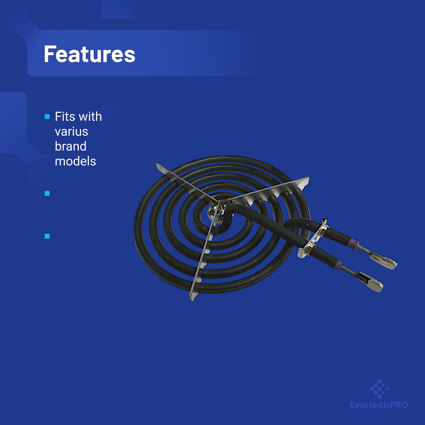 EVERTECHPRO WB30M1 6-Inch Surface Burner Element - Compatible with GE, Hotpoint, and Kenmore Electric Stoves