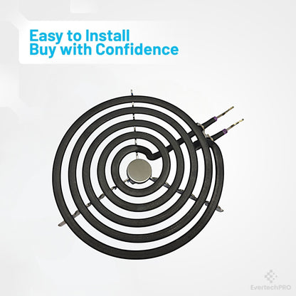 EVERTECHPRO WB30M1 6-Inch Surface Burner Element - Compatible with GE, Hotpoint, and Kenmore Electric Stoves