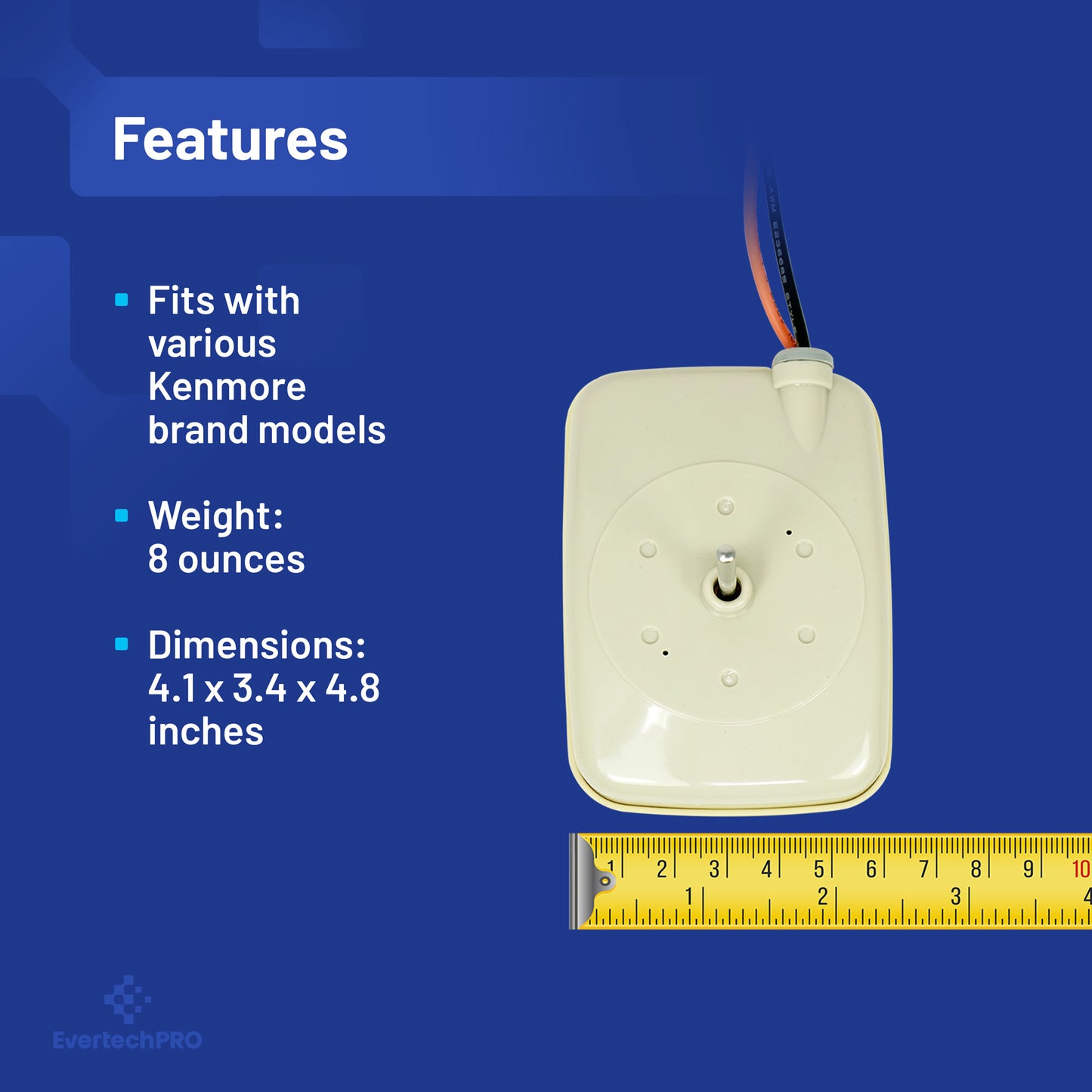 EvertechPRO WR60X31522 Evaporator Fan Motor Replacement for GE Refrigerator WR60X23584 WR60X28783 WR60X10141 WR60X10346
