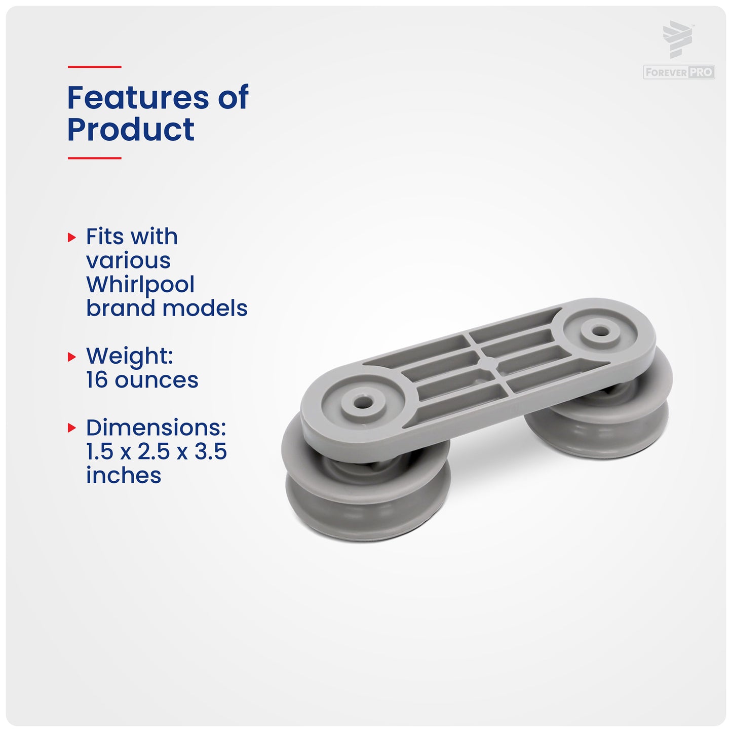 ForeverPRO WP8270019 Dishrack Roller And Axle for Whirlpool Dishwasher 8270019 830966 AH393265 EA393265