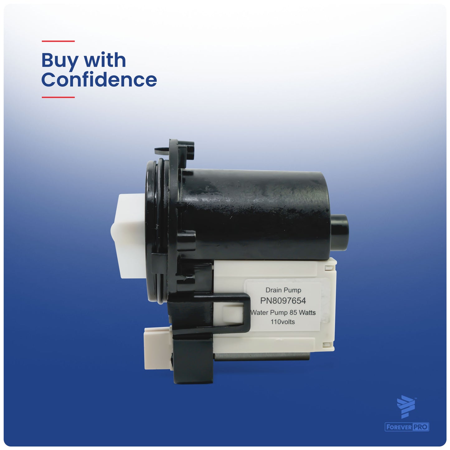 ForeverPRO DC31-00054A Washer Drain Pump Replacement for Samsung Washer Drain Pump - 85 Watts 110 Volts - Drain Pump for Samsung Washer - Fits Samsung Drain Pump, Universal and Durable