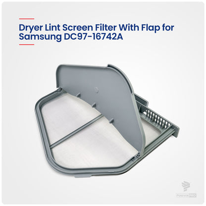 ForeverPRO DC97-16742A for Samsung Dryer Lint Trap Replacement - High-Quality, Durable Dryer Lint Trap Filter Assembly Case - Compatible with Samsung Lint Trap Replacement