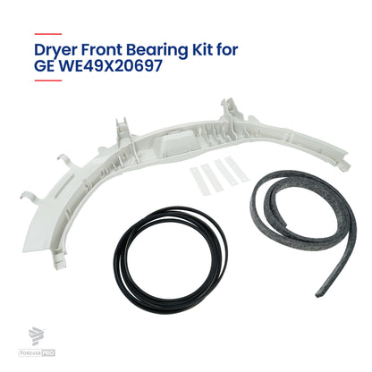ForeverPRO WE49X20697 for GE Dryer Bearing Kit - 1x for GE Dryer Belt WE12M29, 1x WE9M30 Front Drum Felt, 2x WE1M504 Guide Slides & 2x WE1M1067 Support Slides, 1x for GE Dryer Front Bearing Kit WE3M26