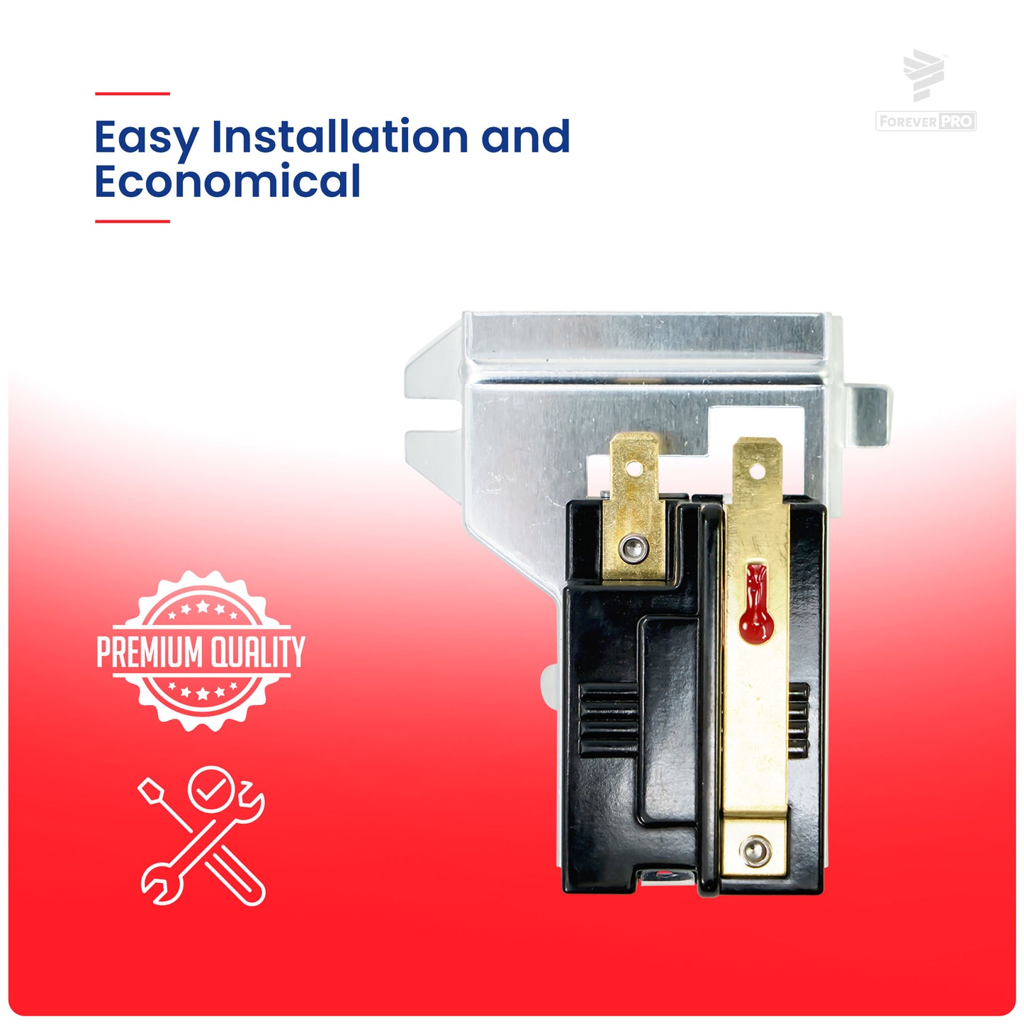 ForeverPRO WP338906 Flame Sensor for Whirlpool Gas Dryer, Gas Sensor for Whirlpool Gas Dryer, Fits Whirlpool Dryer, Compatible with Most Top Brand Dryers 38906 Y303377 303377 14205529