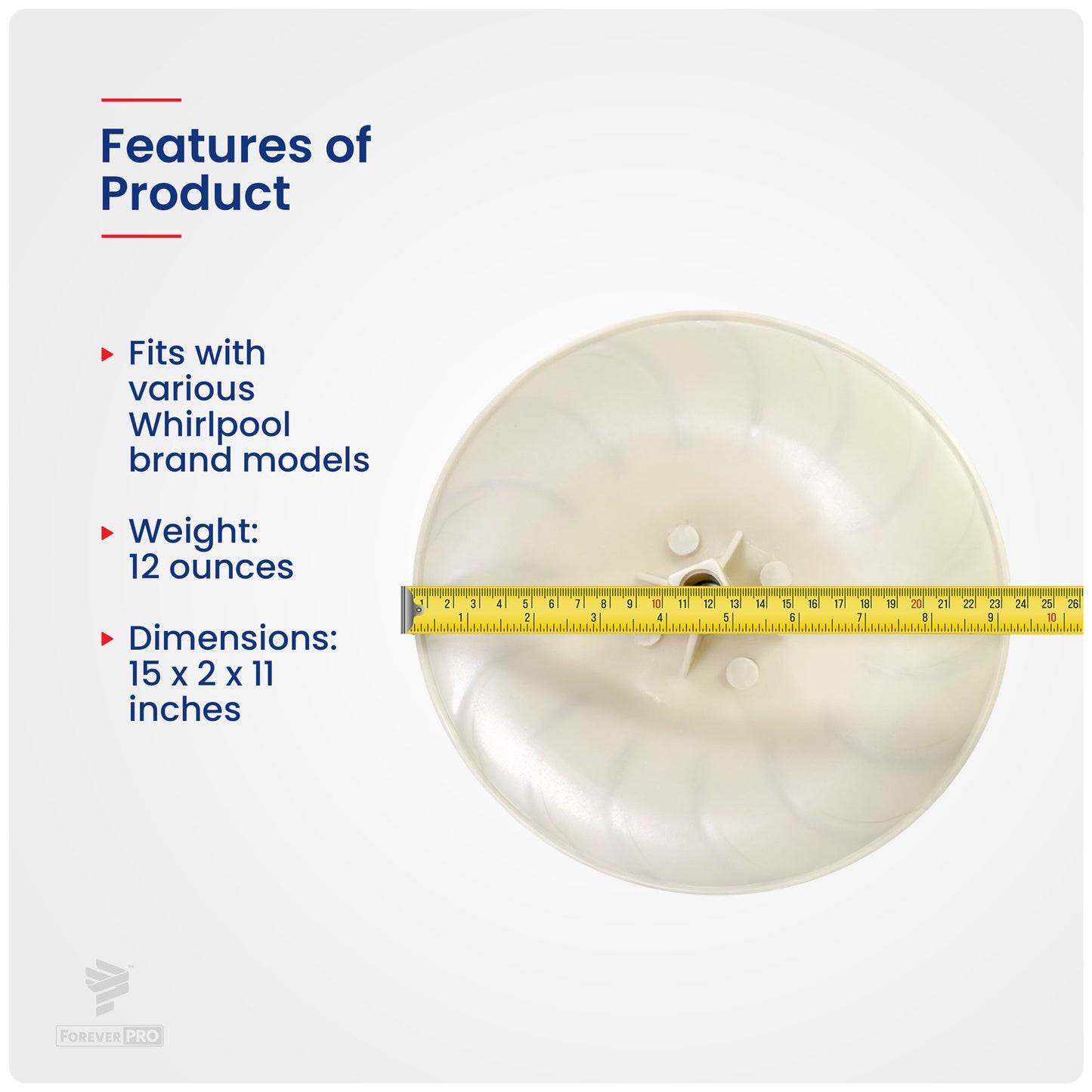 ForeverPRO WP694089 Blower Wheel for Whirlpool Dryer 694089 279711 279500 299678