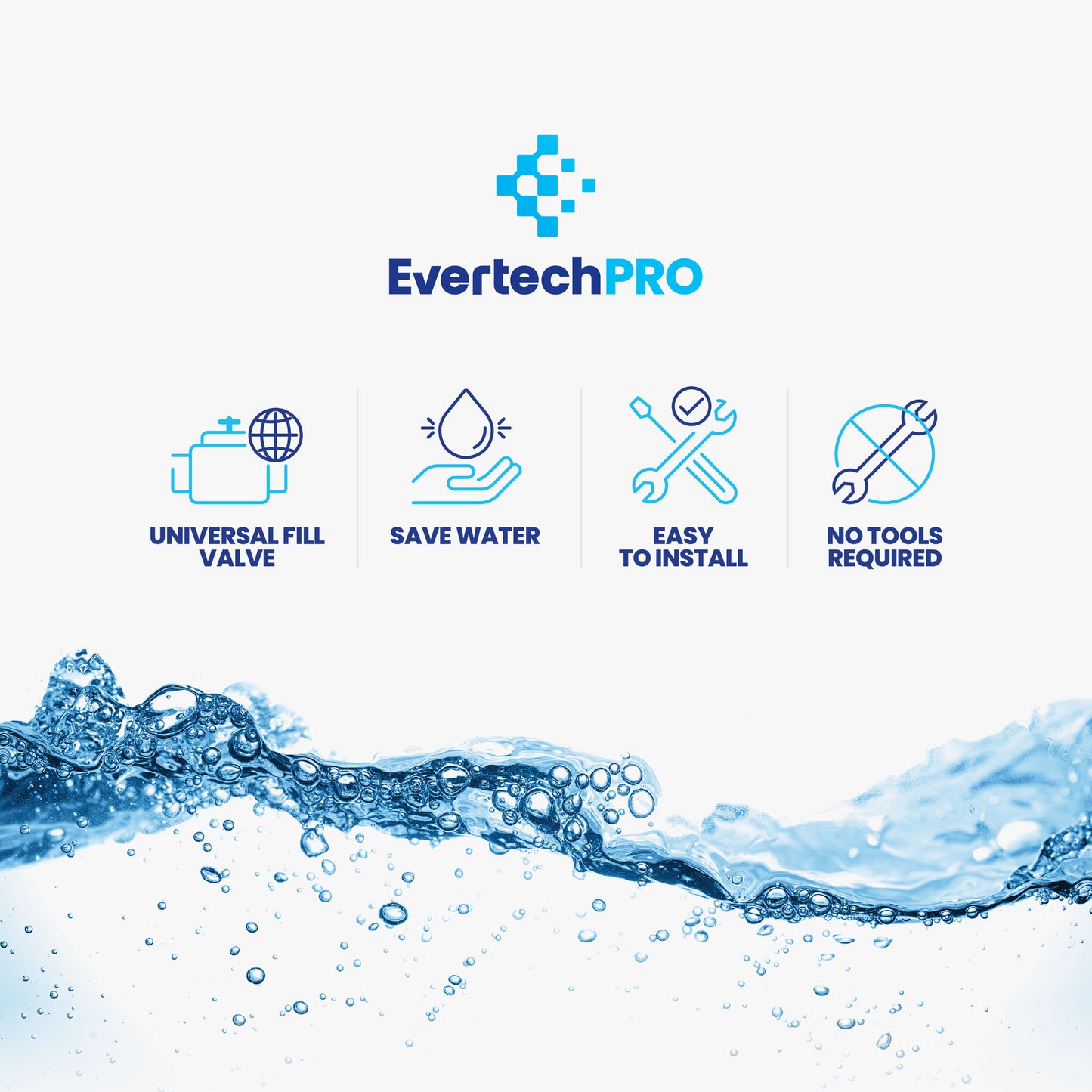 Universal Water Saving Dual Flush Valve and Fill Valve with Push Button Toilet Repair Kit Fits Standard 2 inch Drain