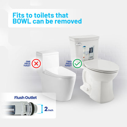 Universal Water Saving Dual Flush Valve and Fill Valve with Push Button Toilet Repair Kit Fits Standard 2 inch Drain