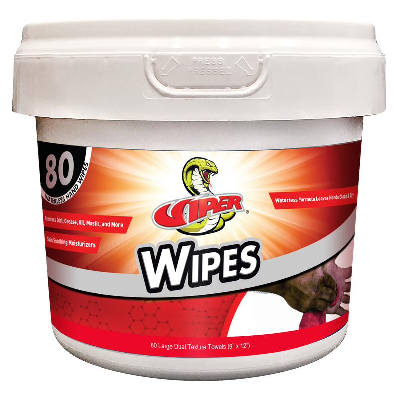 RT600D VIPER WIPES WATERLESS HAND WIPES - 80 count