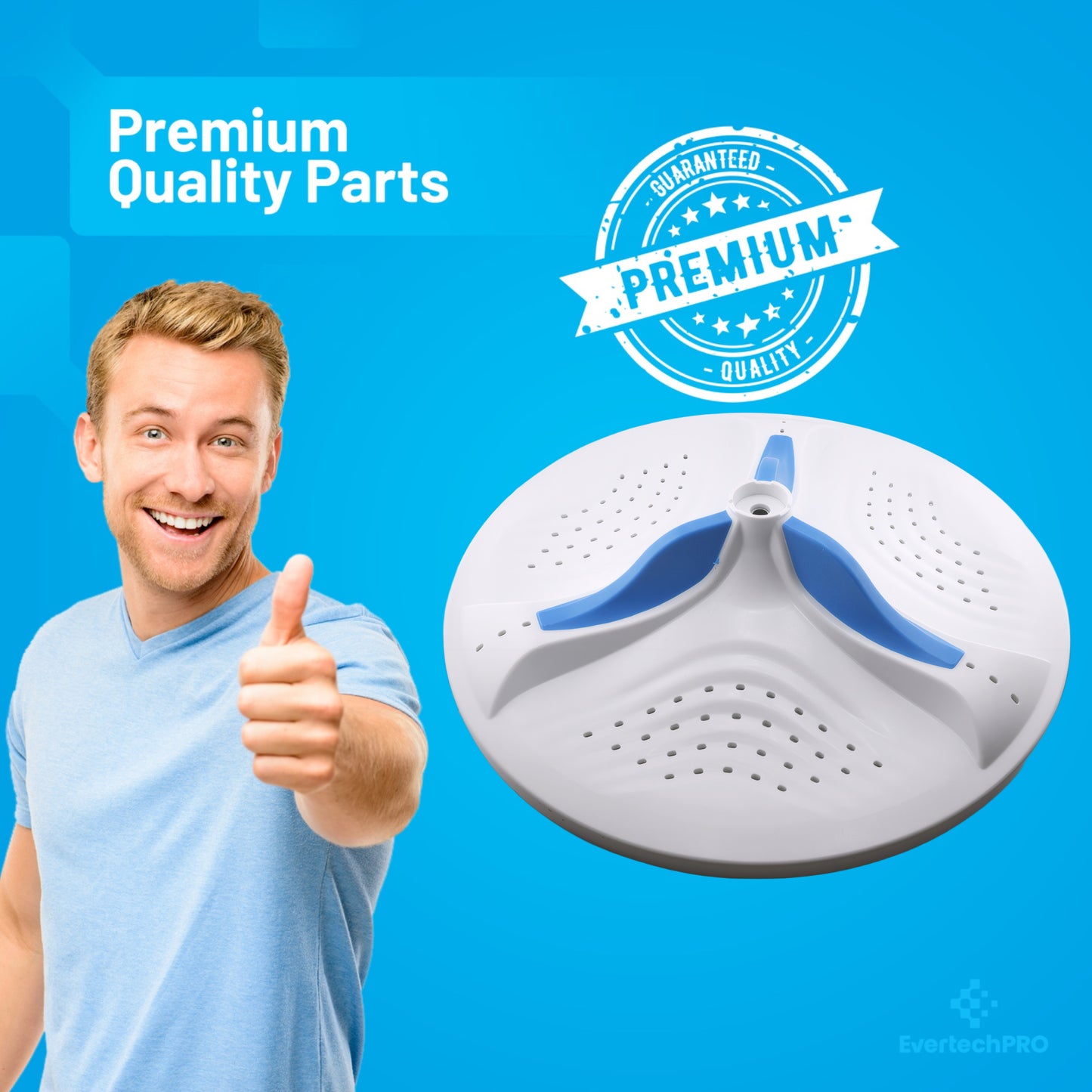 EverTechPro W10752285 Washer Washplate Replacement – Top Load Washing Machine Wash Plate – OEM-Quality Fit & Performance – Durable Agitator Base Plate