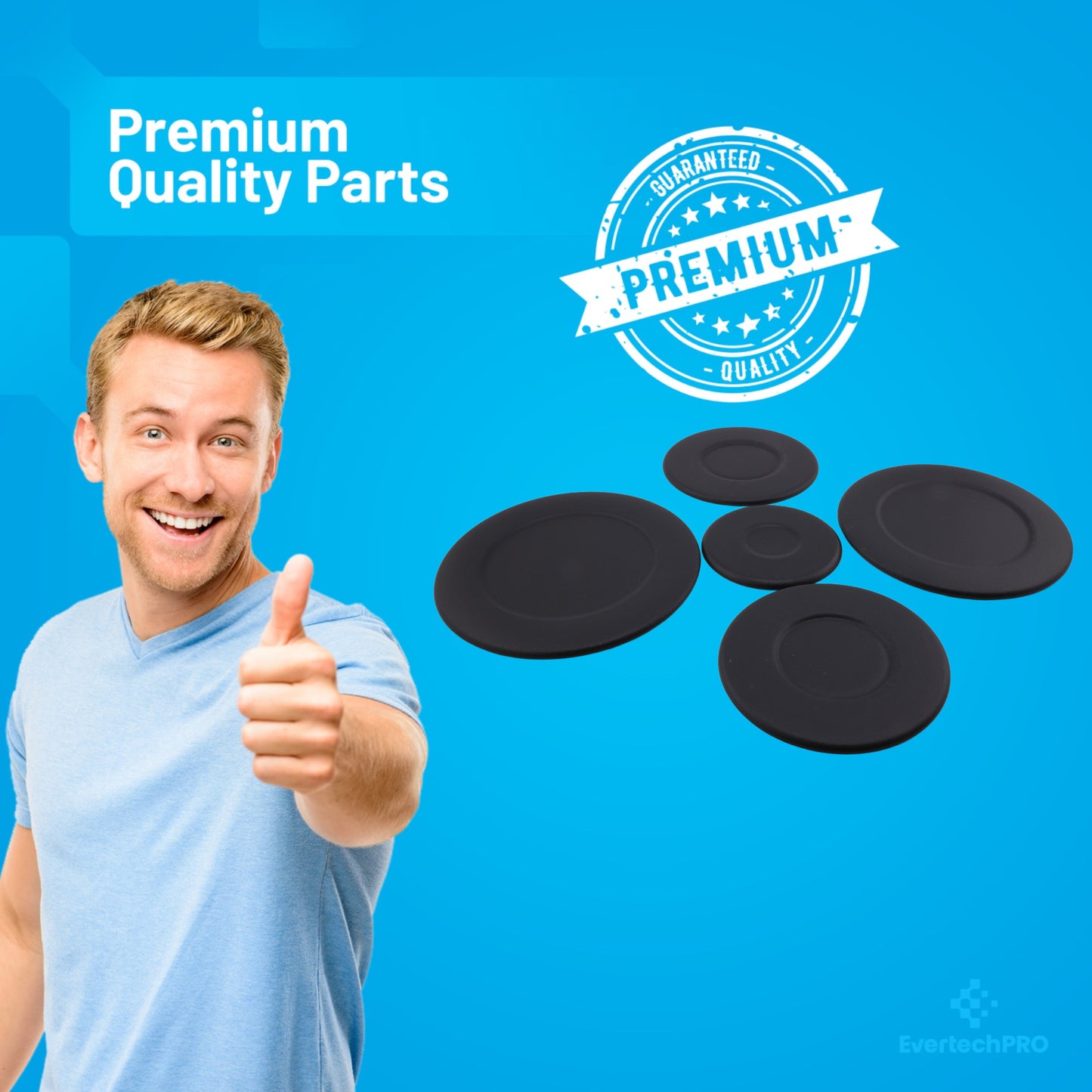 W10832694 Range Gas Stove Burner Cap Set