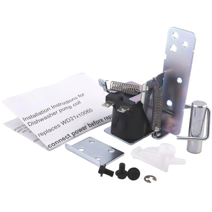 WD21X10060 Dishwasher Drain Solenoid Kit and Bracket for GE