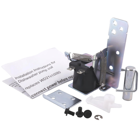 WD21X10060 Dishwasher Drain Solenoid Kit and Bracket for GE
