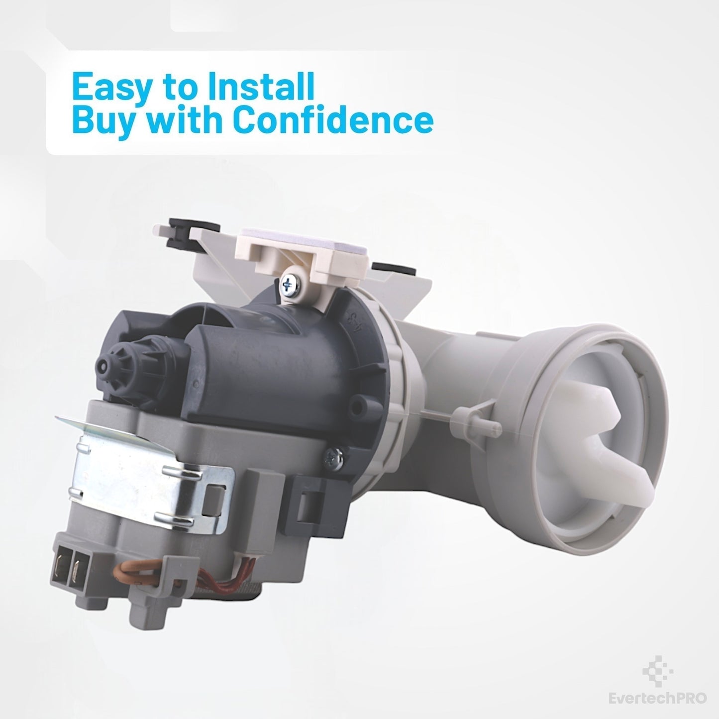 EvertechPRO WH11X34740 Washer Pump Assembly, Fits GE WH23X25518 WH23X10038 WH23X25461 WH23X10028