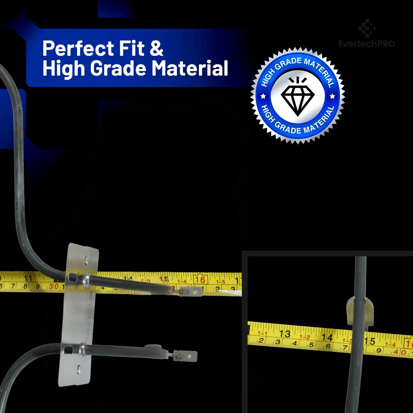 WP77001094 Oven Bake Heating Element Replacement for Whirlpool Electric Ranges – Replaces 77001094, 1/4” Spade Terminals, Lower Bake Element