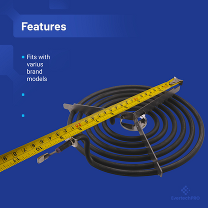 EvertechPRO WB30M2 8" Electric Range Burner Coil for G.E Stoves, 6 Turns CH30M2