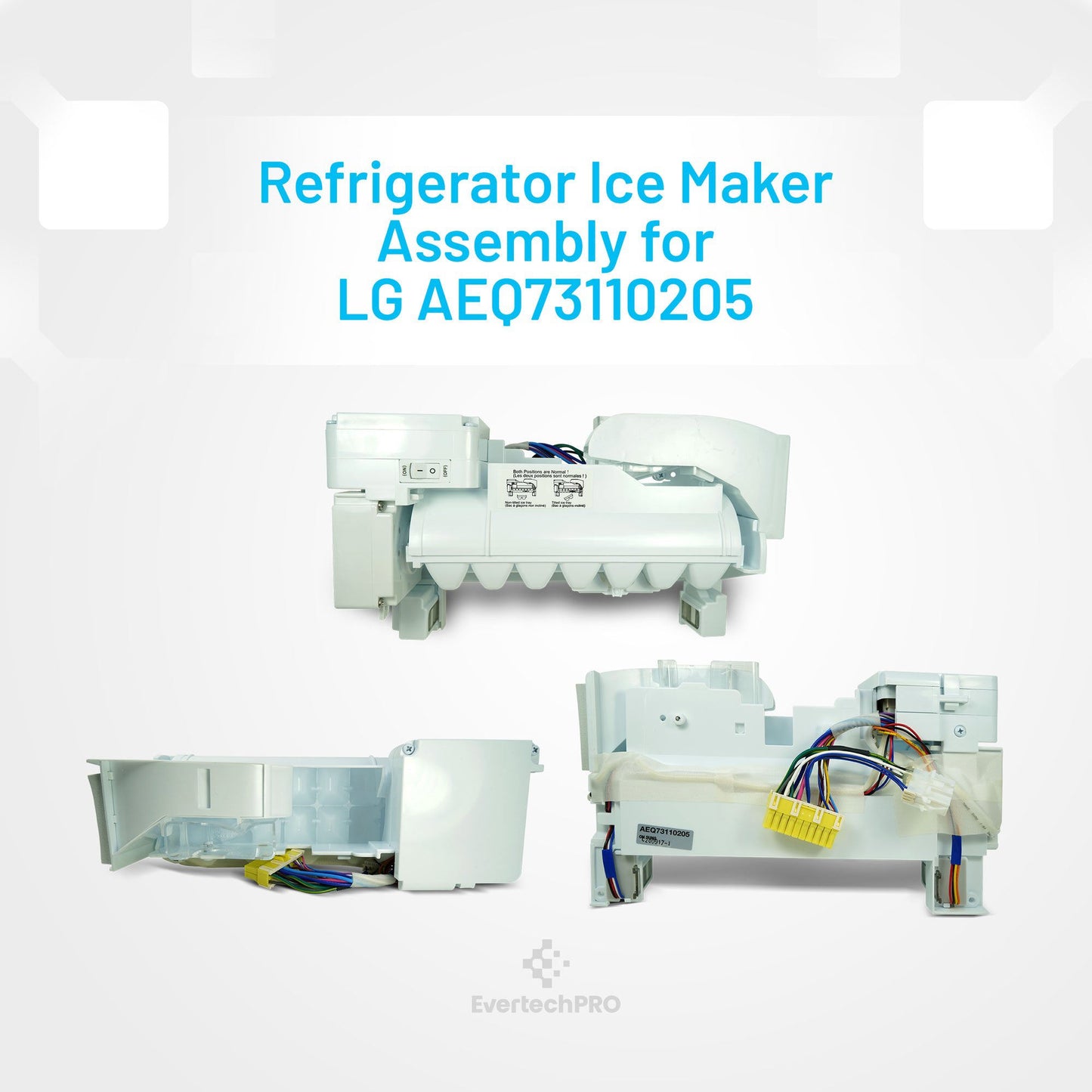 EvertechPRO AEQ73110205 Ice Maker for LG Refrigerator AEQ72910401 AEQ72910404 AEQ72910405