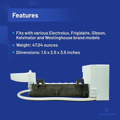 EvertechPRO 5303918493 Freezer Ice Maker K Replacement for Frigidaire Refrigerator 1794546 241798219 AH3409466 EA3409466