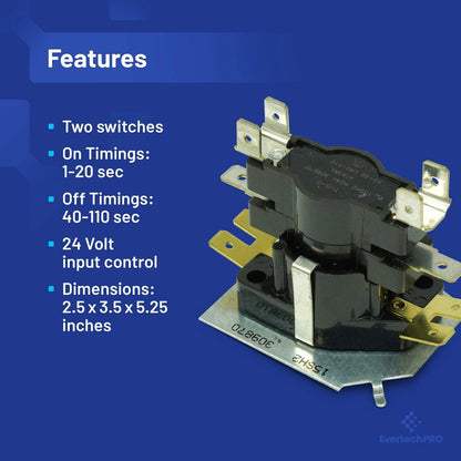 EVERTECHPRO Q106 Sequencer 2 Switches and Turns on at 1-110 Seconds, and Off at 1-110 Seconds