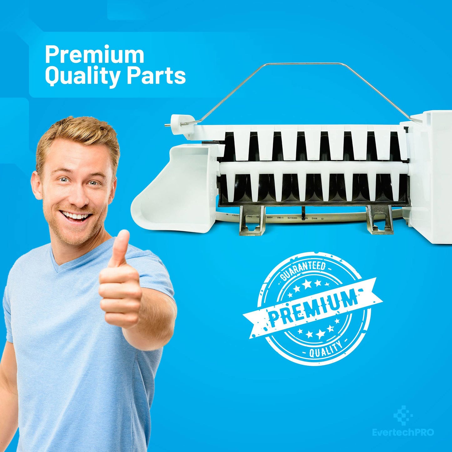 EvertechPRO 5303918493 Freezer Ice Maker K Replacement for Frigidaire Refrigerator 1794546 241798219 AH3409466 EA3409466