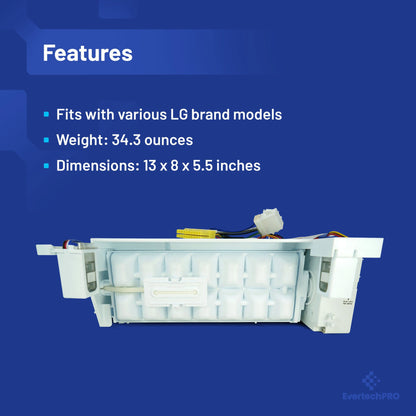 EvertechPRO AEQ73110205 Ice Maker for LG Refrigerator AEQ72910401 AEQ72910404 AEQ72910405