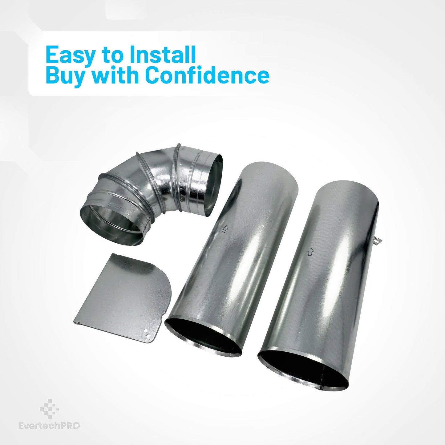 3911EZ9131X Side Vent Kit for LG and GE Dryer, 4 inch x 8 feet Flexible Aluminum Duct Hose, 2 Stainless Steel Clamps, 3.9mil Aluminum Tape, 2 inch x 65 feet Insulation Duct Tape