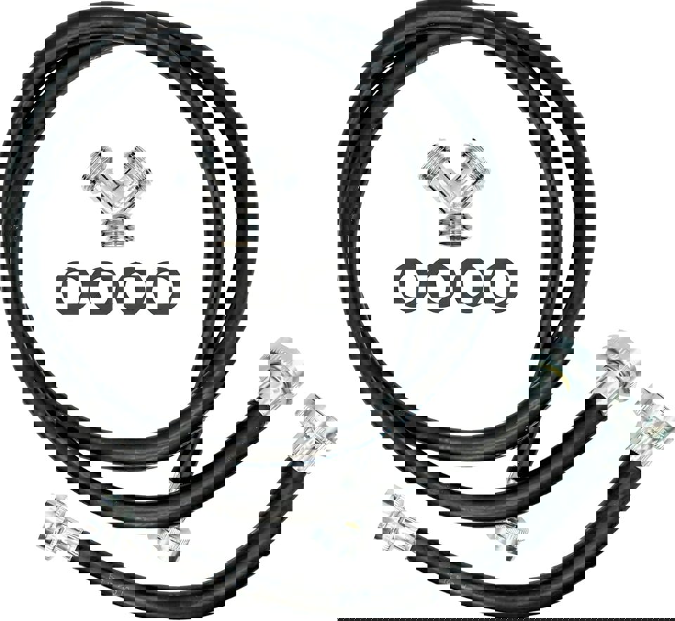 EvertechPRO 5ft Steam Dryer Steam Hose Kit - 60” Steam Hose for Dryer with Brass Y Connector and Inlet Adapter Hose with 2ft Rubber Hose - Universal Connector for all Top Brands