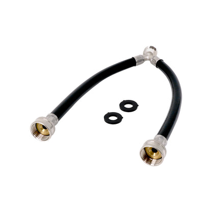 PLB83661204 EvertechPRO Washing Machine Hoses - 12 Inch Y Mixer Hose for Washing Machine - Two 3/4 Female and One 3/4 Male Fittings - 2 Heavy Duty Flexible Rubber - Hot & Cold Water