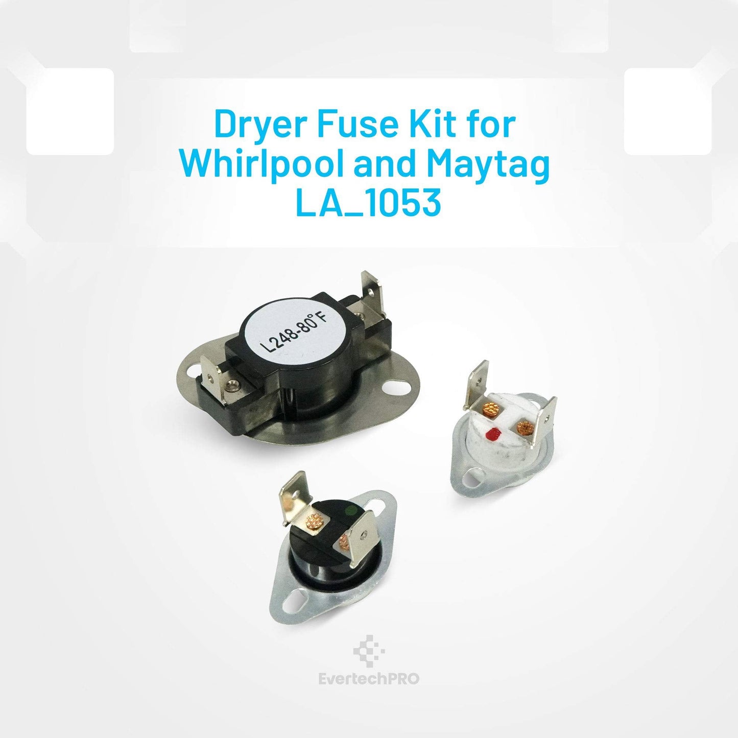 EvertechPRO LA-1053 Dryer Thermostat Kit Replacement for Admiral Dryer LA-1053 3344 53-0143 53-0170