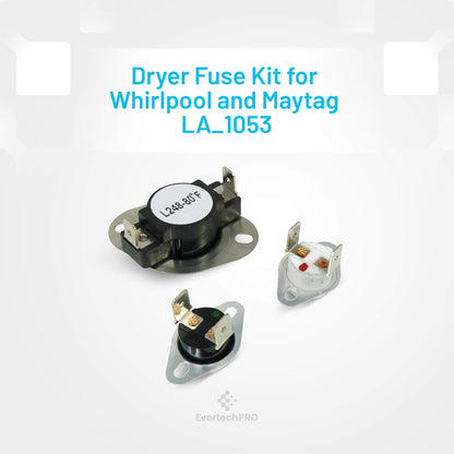 EvertechPRO LA-1053 Dryer Thermostat Kit Replacement for Admiral Dryer LA-1053 3344 53-0143 53-0170