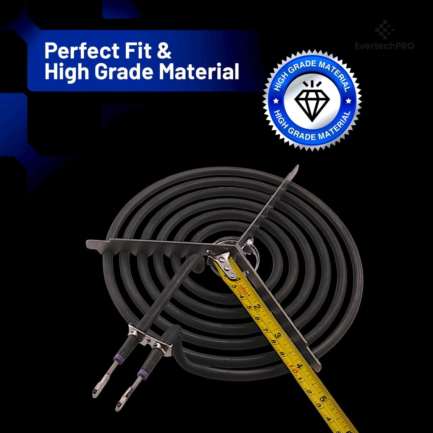 EvertechPRO WB30M2 8" Electric Range Burner Coil for G.E Stoves, 6 Turns CH30M2