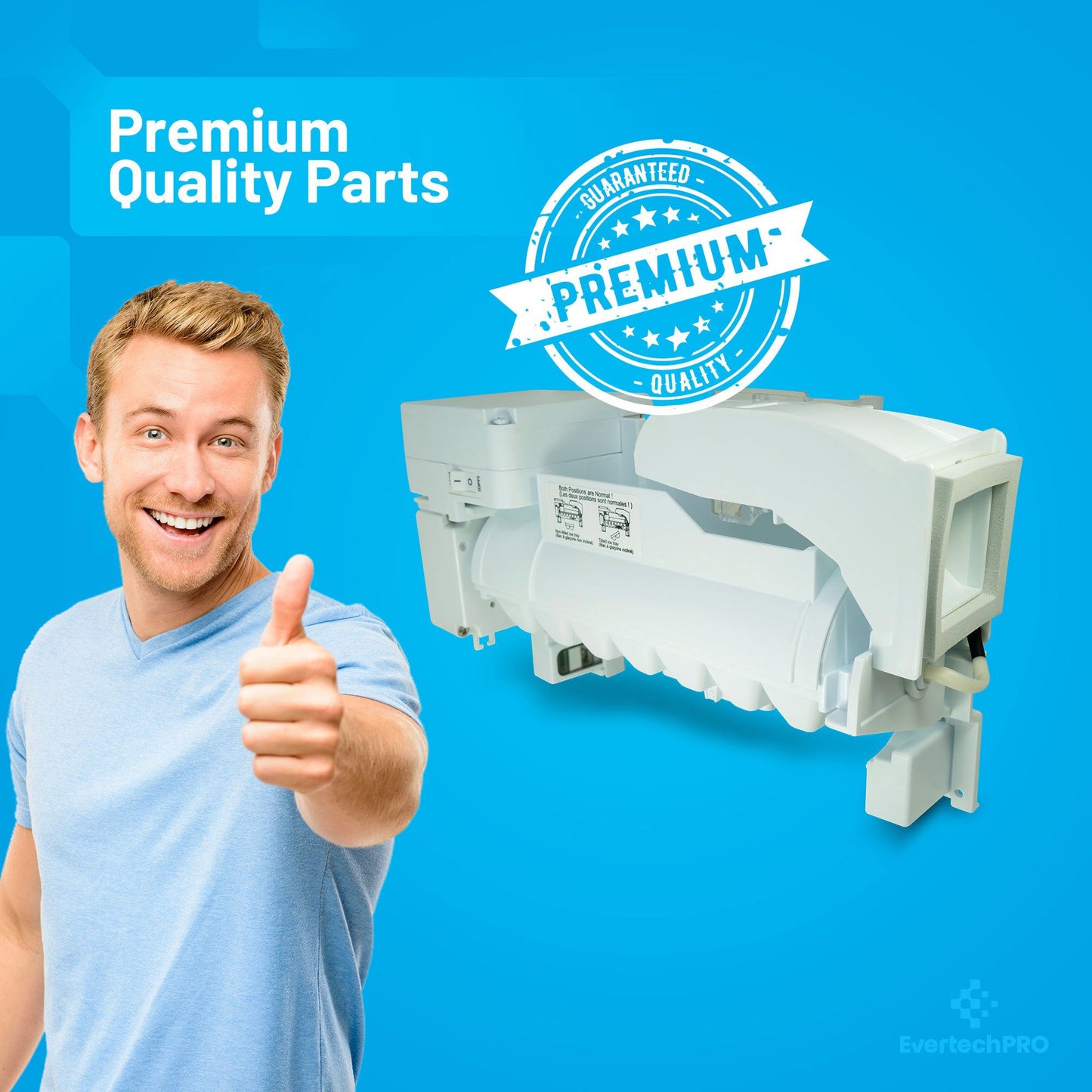 EvertechPRO AEQ73110205 Ice Maker for LG Refrigerator AEQ72910401 AEQ72910404 AEQ72910405