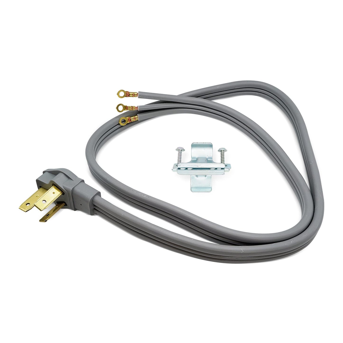 EvertechPRO 49695 5ft Range Plug 3 Prong Power Cord with Open End Range Connectors and 3 Copper Wires - 50 Amp Rated Power Cord for Electric Range - 60” Gray