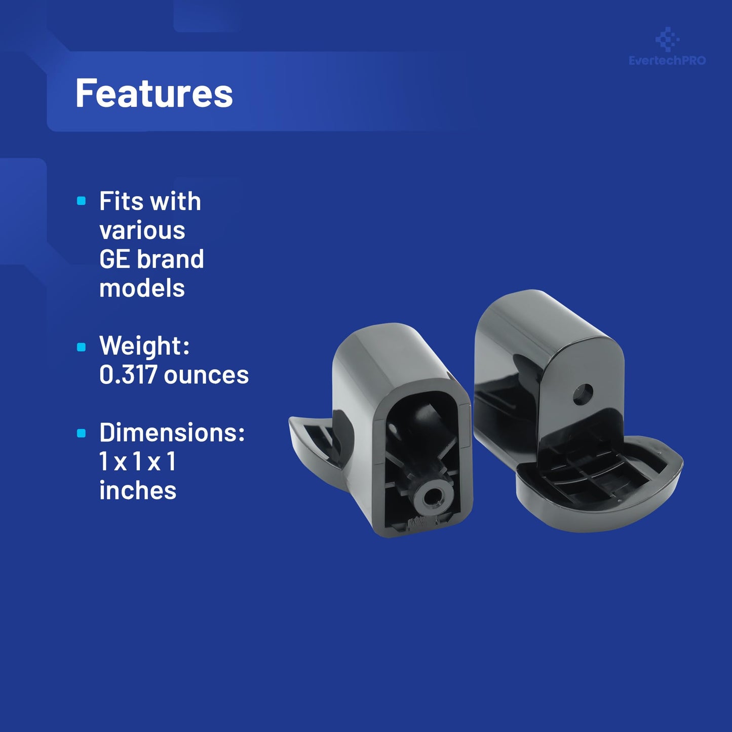 EvertechPRO WB06X10939 Black end cap Pack of 2 Replacement for GE Microwave