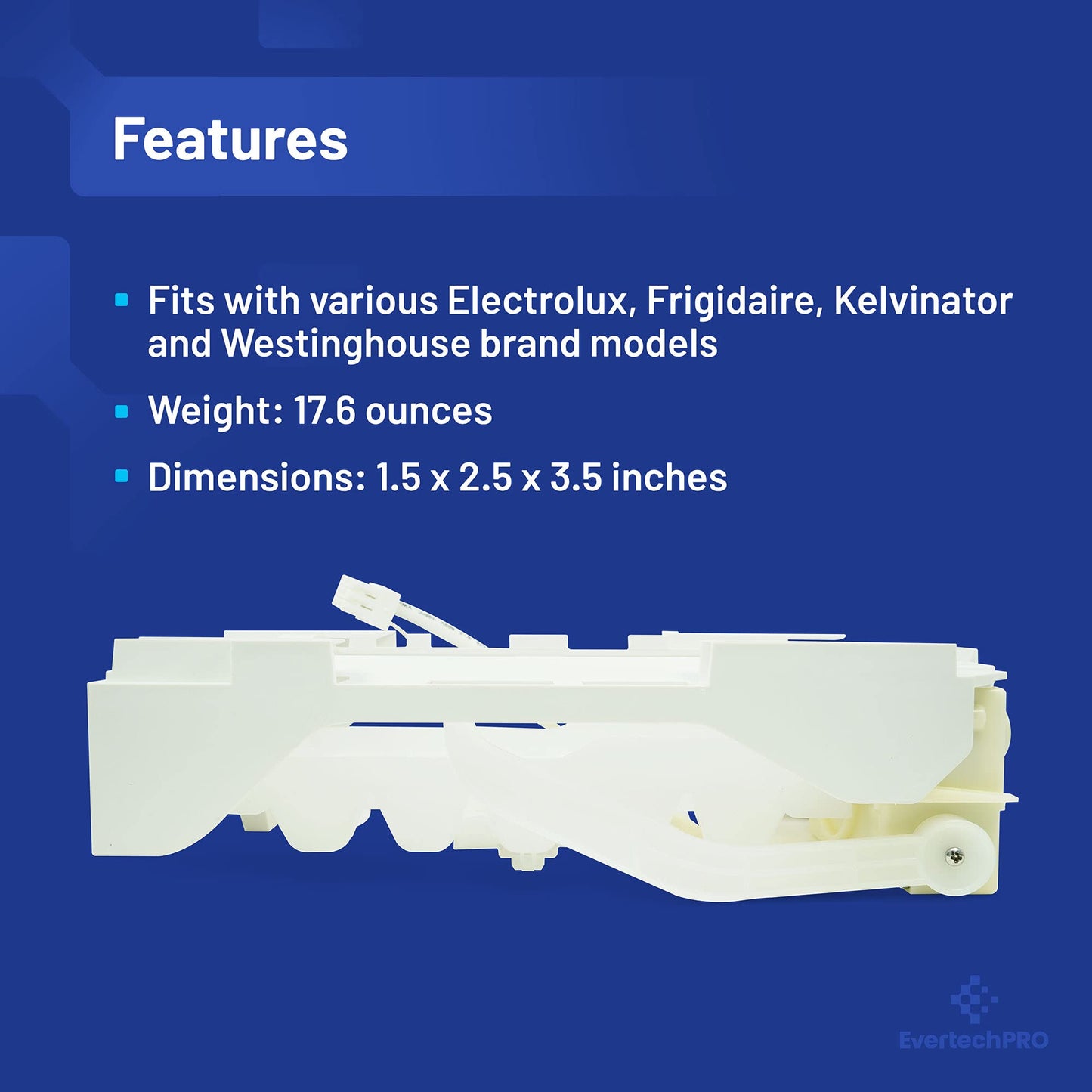 EvertechPRO 243297613 for Frigidaire Gallery Ice Maker, fits Frigidaire Icemaker Replacement, High Quality, Compatible with Frigidaire Ice Maker Replacement 243297603 243297606 243297607 243297609