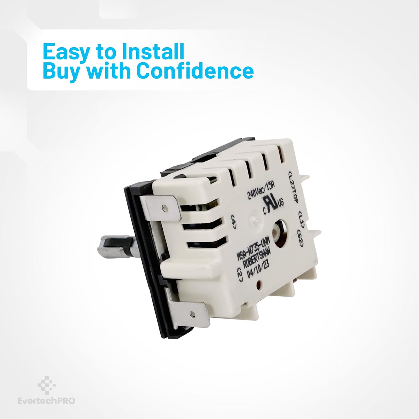 EvertechPRO WB24X40331 WB24X22341 Cooktop Infinite Control Switch Replacement for GE