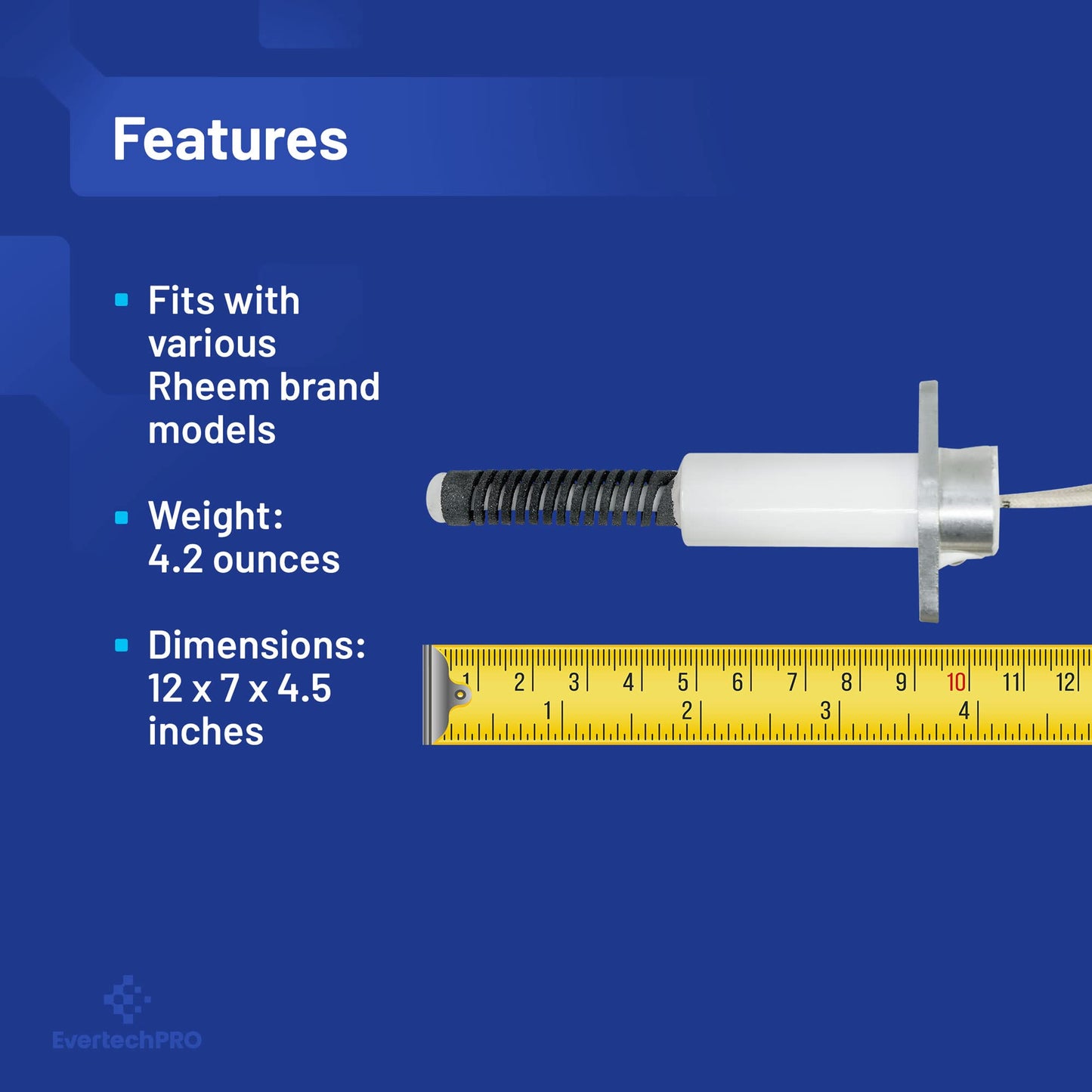 EVERTECHPRO SP12143 Hot Surface Igniter for Rheem Voyager 0206FF003