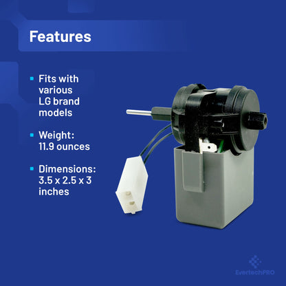 EvertechPRO Refrigerator Evaporator Fan Motor Replacement for Whirlpool 2315549 1193008 2220569 AH1484645 EA1484645