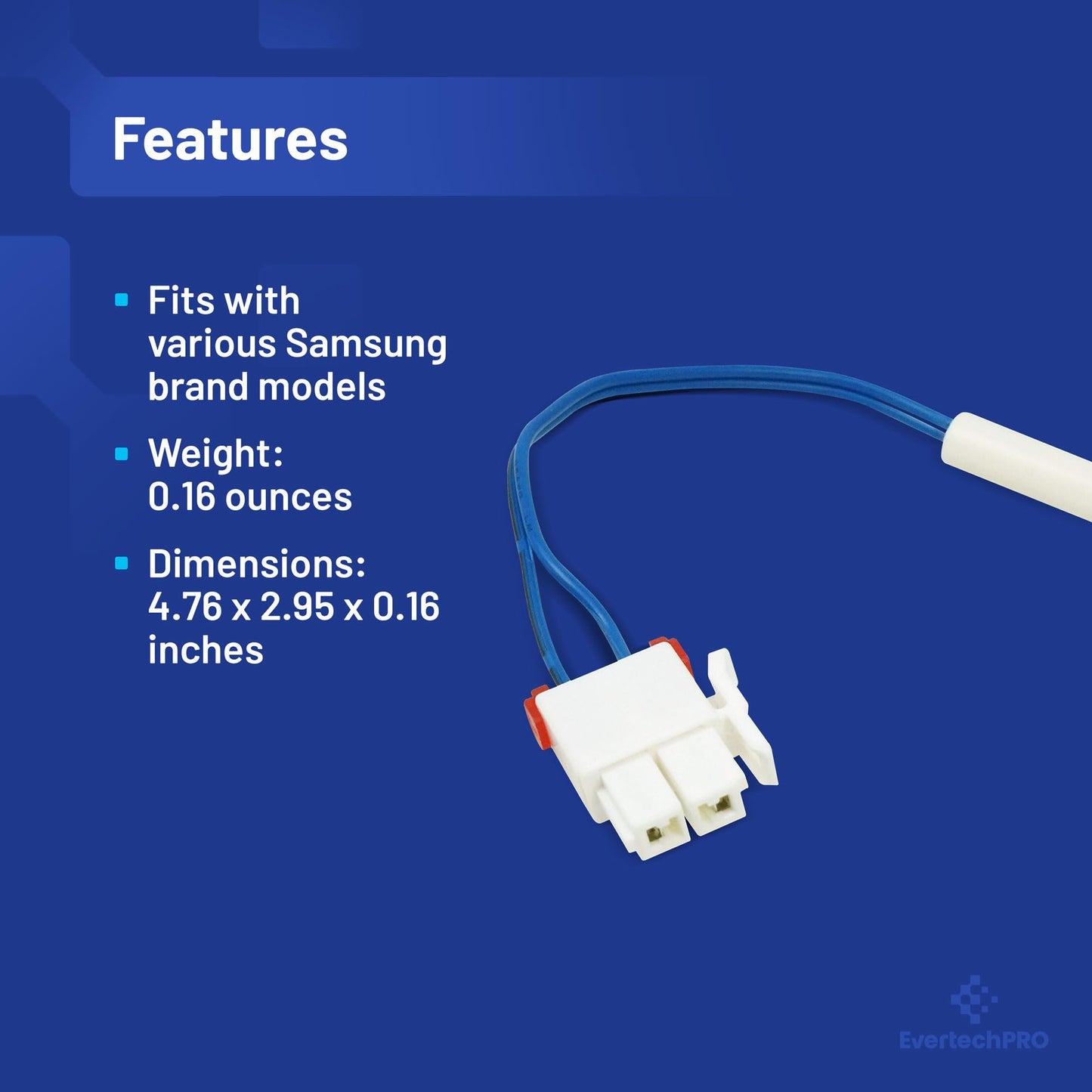 EvertechPRO DA32-10105H Temp Sensor Replacement for Samsung Appliance 2030337