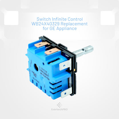 EvertechPRO WB24X40329 Switch Infinite Control Replacement for GE Appliance